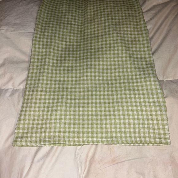 Green gingham checkered mini bodycon dress - Picture 6 of 6